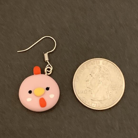 Chicken Earring, Hen Earring, Rooster Earring, Bird Earring, Gift Idea, Chicken - Picture 3 of 5